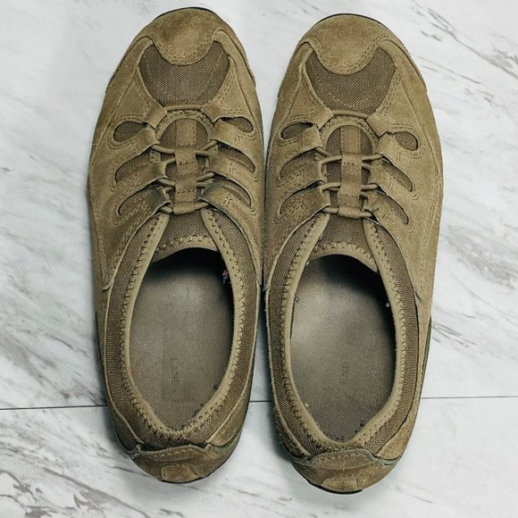 Lands’ End womens US 7.5B Suede hiking walking shoes Tan 393493 - Picture 6 of 7